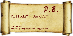 Pilipár Bardó névjegykártya